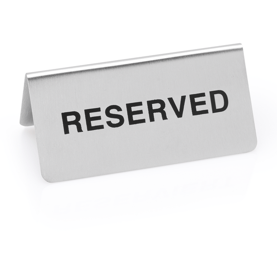 Was Germany Hinweisschild "Reserved" Set, 10 x 5 x 5 cm, Set á 12 Stück, Chromnickelstahl Was Germany Hinweisschild "Reserved" Set, 10 x 5 x 5 cm, Set á 12 Stück, Chromnickelstahl