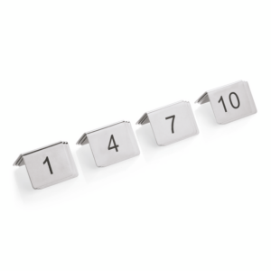 Was Germany Tischnummernschild Set 1-12, 5 x 5 x 5,5 cm, 12-teilig, Chromnickelstahl