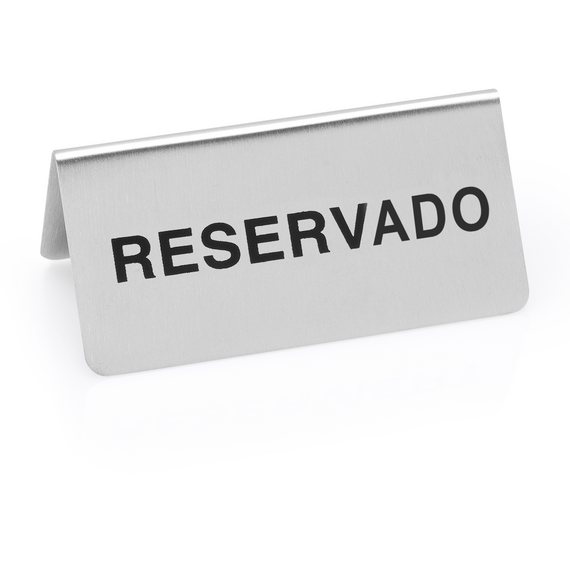 Was Germany Hinweisschild "Reservado" Set, 10 x 5 x 5 cm, Set á 12 Stück, Chromnickelstahl Was Germany Hinweisschild "Reservado" Set, 10 x 5 x 5 cm, Set á 12 Stück, Chromnickelstahl