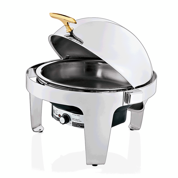 Was Germany Elektro Chafing Dish, 6,8 ltr., Ø 39,5 cm, Höhe 45 cm, Chromnickelstahl, Polypropylen Was Germany Elektro Chafing Dish, 6,8 ltr., Ø 39,5 cm, Höhe 45 cm, Chromnickelstahl, Polypropylen