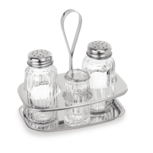 Essentials Menage 3-teilig MENAGE 1480, Salz, Pfeffer & Zahnstocherglas, Höhe 12,5 cm, Edelstahl, Glas