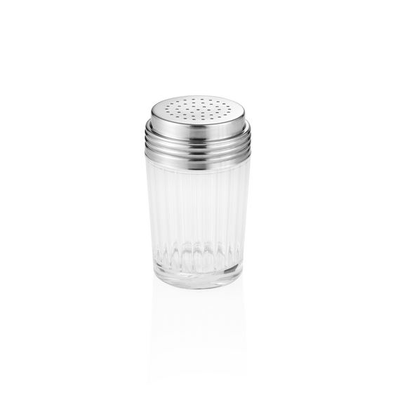 Was Germany Streuer, Ø 7 cm, Höhe 11,5 cm, 2 mm Perforierung, Glas, Chromnickelstahl 18/8 Was Germany Streuer, Ø 7 cm, Höhe 11,5 cm, 2 mm Perforierung, Glas, Chromnickelstahl 18/8