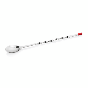 Essentials Barlöffel, 28,5 cm, mit roter Kappe, Chromnickelstahl