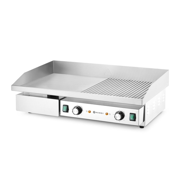 Hendi Grill, halb glatt, halb gerippt, Budget Line, 400V/4400W, 720x460x(H)241mm 1 Hendi Grill, halb glatt, halb gerippt, Budget Line, 400V/4400W, 720x460x(H)241mm