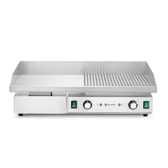 Hendi Grill, halb glatt, halb gerippt, Budget Line, 400V/4400W, 720x460x(H)241mm Hendi Grill, halb glatt, halb gerippt, Budget Line, 400V/4400W, 720x460x(H)241mm