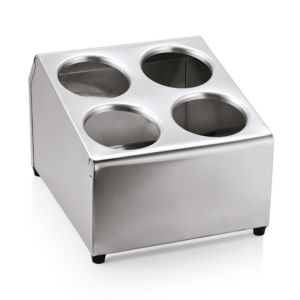 Was Germany Besteckbehälter, 25,5 x 30 x 21 cm, für 4 Besteckköcher, Edelstahl