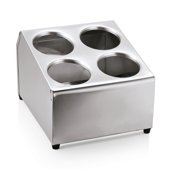 Was Germany Besteckbehälter, 25,5 x 30 x 21 cm, für 4 Besteckköcher, Edelstahl Was Germany Besteckbehälter, 25,5 x 30 x 21 cm, für 4 Besteckköcher, Edelstahl