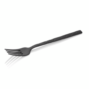 Was Germany Menügabel Set SLATE, 20 cm, mit schwarzer PVD Beschichtung, Oberfläche in Schiefer-Optik, Set á 12 Stück, Chromnickelstahl 18/10