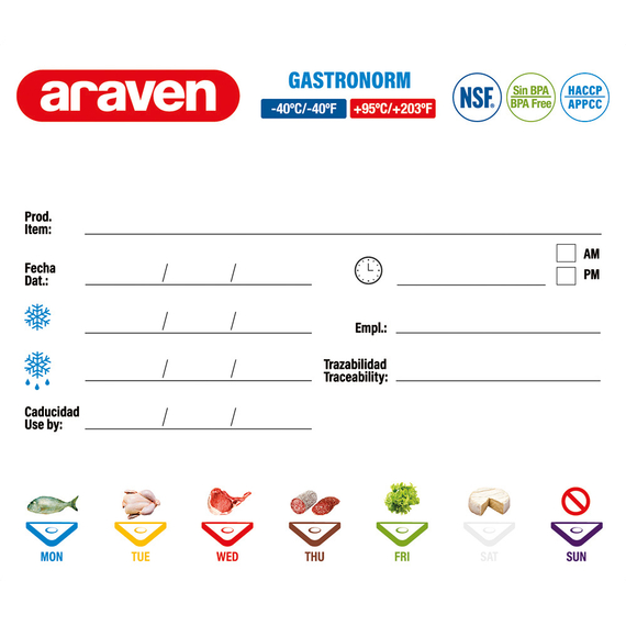 ARAVEN Gastronormbehälter mit Deckel, Polypropylen, GN 1/4 (100 mm) 3 ARAVEN Gastronormbehälter mit Deckel, Polypropylen, GN 1/4 (100 mm)