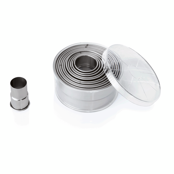Was Germany Ausstechformen Set, Ø 2,7 cm bis Ø 10,4 cm, Chromnickelstahl Was Germany Ausstechformen Set, Ø 2,7 cm bis Ø 10,4 cm, Chromnickelstahl