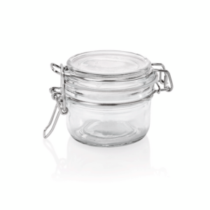 Was Germany Bügelverschlussglas Set, 0,15 ltr., Ø 8 cm, Höhe 7 cm, Set á 3 Stück, Glas, Edelstahl