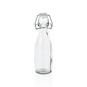 Was Germany Bügelverschlussflasche Set, 0,25 ltr., Ø 5,5 cm, Höhe 19,5 cm, Set á 6 Stück, Glas, Edelstahl