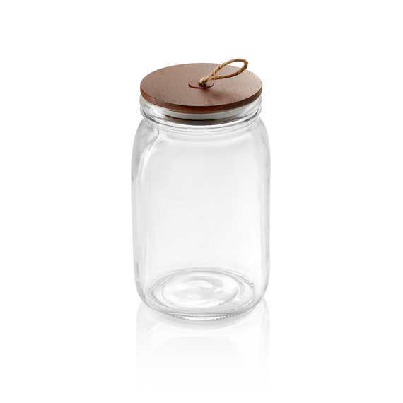 Was Germany Vorratsglas mit Akaziendeckel und Schnur, 1,5 ltr., Ø 9 cm, Höhe 19,5 cm, Glas, Akazienholz Was Germany Vorratsglas mit Akaziendeckel und Schnur, 1,5 ltr., Ø 9 cm, Höhe 19,5 cm, Glas, Akazienholz
