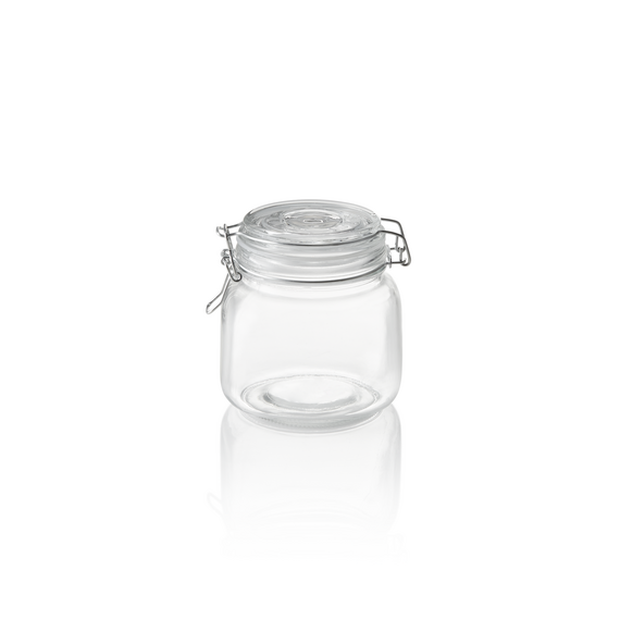 Was Germany Vorratsglas, 0,65 ltr., Ø 9 cm, Höhe 12 cm, Glas, Edelstahl, Silikon Was Germany Vorratsglas, 0,65 ltr., Ø 9 cm, Höhe 12 cm, Glas, Edelstahl, Silikon