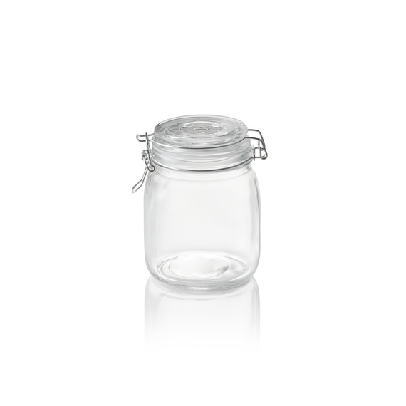 Was Germany Vorratsglas, 1 ltr., Ø 9 cm, Höhe 15 cm, Glas, Edelstahl, Silikon Was Germany Vorratsglas, 1 ltr., Ø 9 cm, Höhe 15 cm, Glas, Edelstahl, Silikon