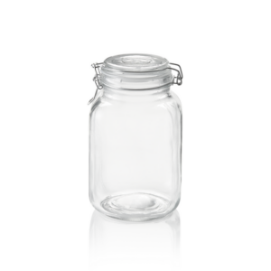 Was Germany Vorratsglas XL, 2 ltr., Ø 9 cm, Höhe 21 cm, Glas, Edelstahl, Silikon