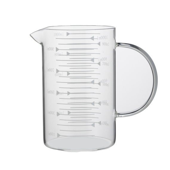 Was Germany Messbecher, Ø 10 cm, 1,0 ltr., mit 50 ml Skalierung, Borosilikatglas Was Germany Messbecher, Ø 10 cm, 1,0 ltr., mit 50 ml Skalierung, Borosilikatglas