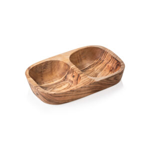 Pure Schale Double OLIVE, 20 x 13 x 3,5 cm, Olivenholz