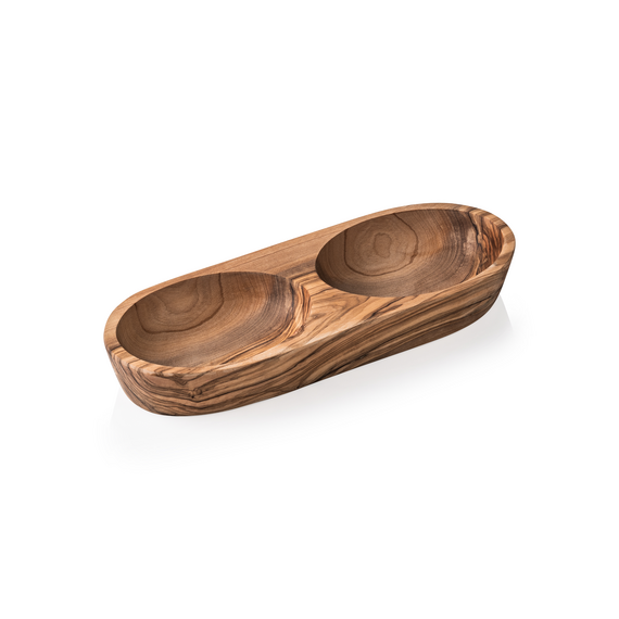 Pure Schale Double OLIVE, 25 x 11 x 3,5 xm, Olivenholz Pure Schale Double OLIVE, 25 x 11 x 3,5 xm, Olivenholz