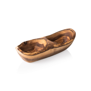 Pure Schale Double OLIVE, 25 x 11 x 3,5 cm, Olivenholz