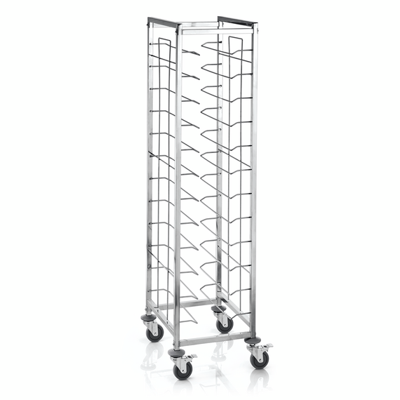 Was Germany Tablettwagen für 12 Tabletts 45,5 x 35,5 cm, 53 x 42 x 180 cm, Chromnickelstahl Was Germany Tablettwagen für 12 Tabletts 45,5 x 35,5 cm, 53 x 42 x 180 cm, Chromnickelstahl