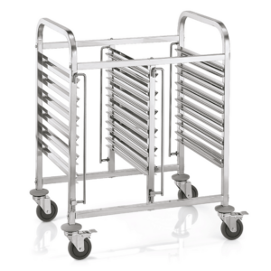 Was Germany Regalwagen CANTINA GN 1/1 für 12 Behälter/24 Tabletts, 55 x 74 x 100 cm, Chromnickelstahl
