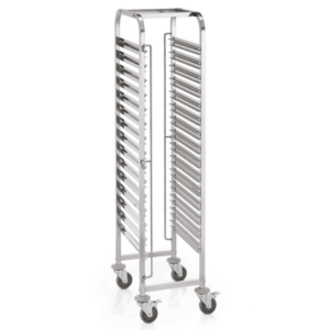 Was Germany Regalwagen CANTINA GN 1/1 für 15 Behälter/30 Tabletts, 55 x 38 x 171 cm, Chromnickelstahl