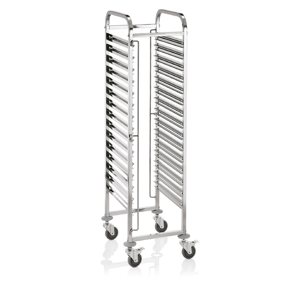 Was Germany EN Regalwagen CANTINA für 15 bis 30 Euronorm Tabletts, 55 x 42,5 x 174 cm, Chromnickelstahl Was Germany EN Regalwagen CANTINA für 15 bis 30 Euronorm Tabletts, 55 x 42,5 x 174 cm, Chromnickelstahl