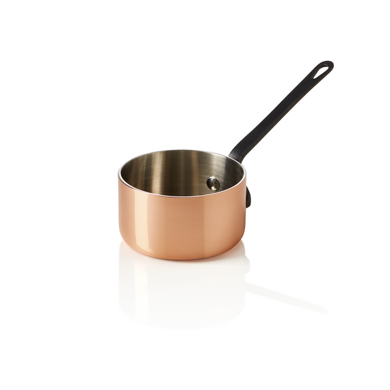 Was Germany Mini Servierkasserolle MINI COPPER 3PLY, mit schwarzem Griff, Ø 8,5 cm, 230 ml, Kupfer/Aluminium Was Germany Mini Servierkasserolle MINI COPPER 3PLY, mit schwarzem Griff, Ø 8,5 cm, 230 ml, Kupfer/Aluminium