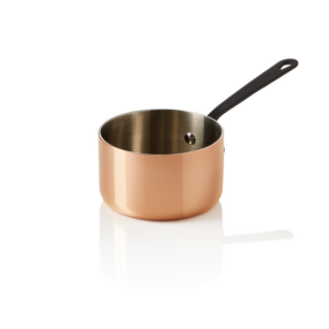 Was Germany Mini Servierkasserolle MINI COPPER 3PLY, mit schwarzem Griff, Ø 10 cm, 460 ml, Kupfer/Aluminium