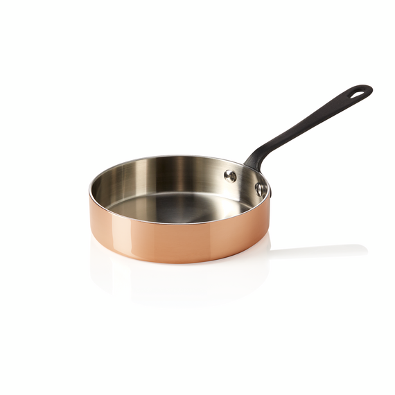 Was Germany Mini Servierpfanne MINI COPPER 3PLY, mit schwarzem Griff, Ø 12 cm, 250 ml, Kupfer/Aluminium Was Germany Mini Servierpfanne MINI COPPER 3PLY, mit schwarzem Griff, Ø 12 cm, 250 ml, Kupfer/Aluminium