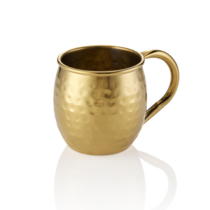 Was Germany Moscow Mule Set, 0,45 ltr., Ø 8,5 cm, Höhe 10 cm, titanium gold, gehämmert, Set á 2 Stück, Chromnickelstahl, PVD Beschichtung