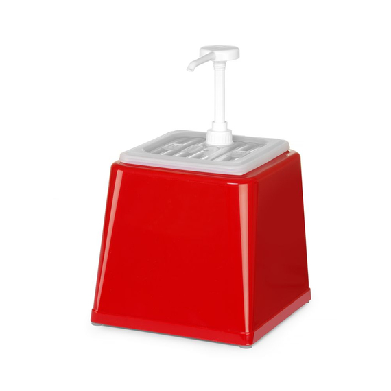 Hendi Pump-Saucenspender, 2,5L, Rot, 230x210x(H)327mm 1 Hendi Pump-Saucenspender, 2,5L, Rot, 230x210x(H)327mm