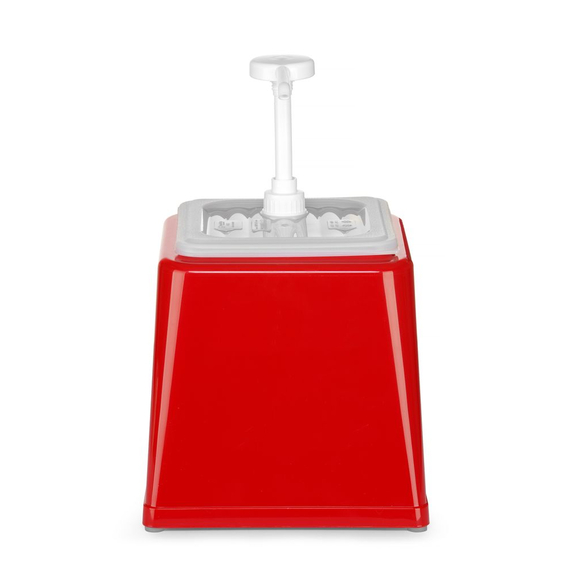 Hendi Pump-Saucenspender, 2,5L, Rot, 230x210x(H)327mm Hendi Pump-Saucenspender, 2,5L, Rot, 230x210x(H)327mm