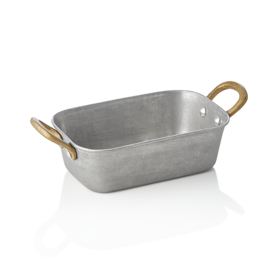 Steel & Style Servierpfanne VINTAGE, mit 2 Messinggriffen, 15 x 9,5 x 4,5 cm, 370 ml, Chromnickelstahl Steel & Style Servierpfanne VINTAGE, mit 2 Messinggriffen, 15 x 9,5 x 4,5 cm, 370 ml, Chromnickelstahl