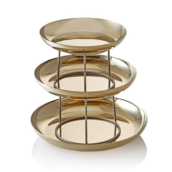 Steel & Style Gourmet Tower Gold, 3-stufig, Höhe 32 cm, Chromnickelstahl Steel & Style Gourmet Tower Gold, 3-stufig, Höhe 32 cm, Chromnickelstahl