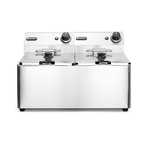 Hendi Fritteuse Kitchen Line - 2x8L, Kitchen Line, 16L, 230V/7000W, 542x430x(H)351mm Hendi Fritteuse Kitchen Line - 2x8L, Kitchen Line, 16L, 230V/7000W, 542x430x(H)351mm