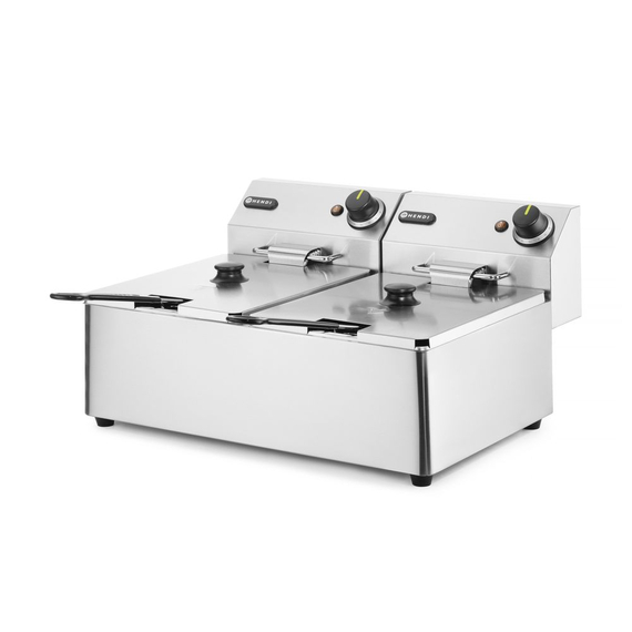 Hendi Friteuse Kitchen Line - 2x6L, Kitchen Line, 12L, 230V/6600W, 550x430x(H)305mm 1 Hendi Friteuse Kitchen Line - 2x6L, Kitchen Line, 12L, 230V/6600W, 550x430x(H)305mm