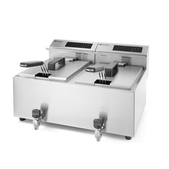 Hendi Friteuse Profi Line digital- mit Ablasshahn 2 x 8 l, Profi Line, 16L, 230V/7000W, 605x515x(H)350mm 3 Hendi Friteuse Profi Line digital- mit Ablasshahn 2 x 8 l, Profi Line, 16L, 230V/7000W, 605x515x(H)350mm