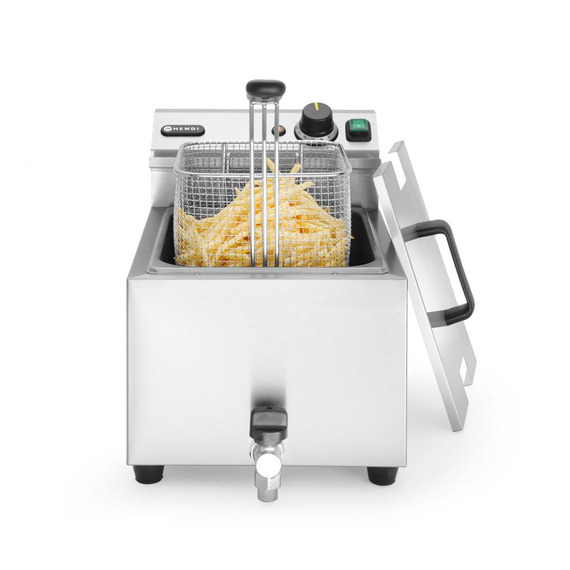 Hendi Fritteuse Profi Line mit Ablasshahn, 8 l, Profi Line, 8L, Hellgrau, 230V/3500W, 305x515x(H)354mm 2 Hendi Fritteuse Profi Line mit Ablasshahn, 8 l, Profi Line, 8L, Hellgrau, 230V/3500W, 305x515x(H)354mm