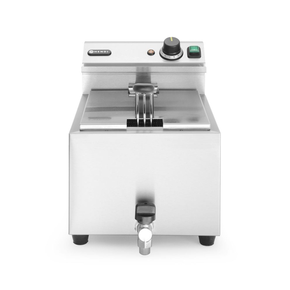 Hendi Fritteuse Profi Line mit Ablasshahn, 8 l, Profi Line, 8L, Hellgrau, 230V/3500W, 305x515x(H)354mm Hendi Fritteuse Profi Line mit Ablasshahn, 8 l, Profi Line, 8L, Hellgrau, 230V/3500W, 305x515x(H)354mm