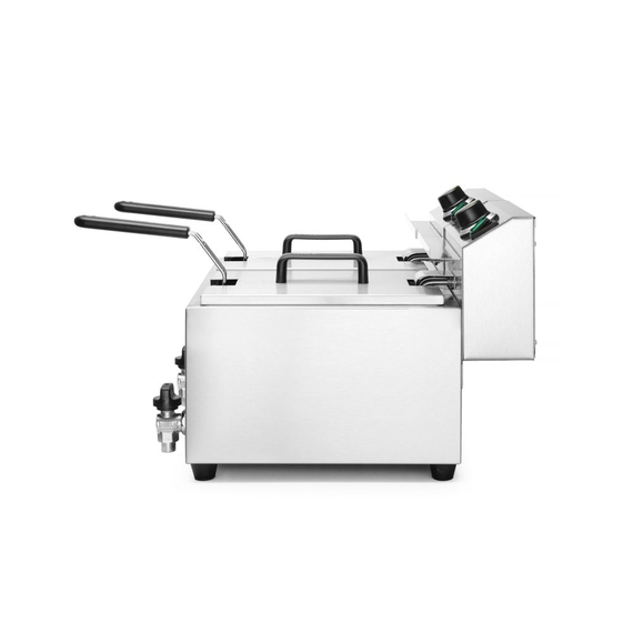 Hendi Fritteuse Profi Line mit Ablasshahn, 2×8 l, Profi Line, 16L, 230V/7000W, 610x515x(H)369mm 4 Hendi Fritteuse Profi Line mit Ablasshahn, 2×8 l, Profi Line, 16L, 230V/7000W, 610x515x(H)369mm