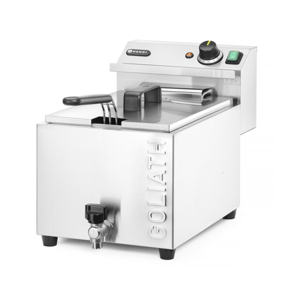 Hendi Fritteuse XL mit Ablasshahn GOLIATH, 10L, 400V/10200W, 300x585x(H)392mm 1 Hendi Fritteuse XL mit Ablasshahn GOLIATH, 10L, 400V/10200W, 300x585x(H)392mm