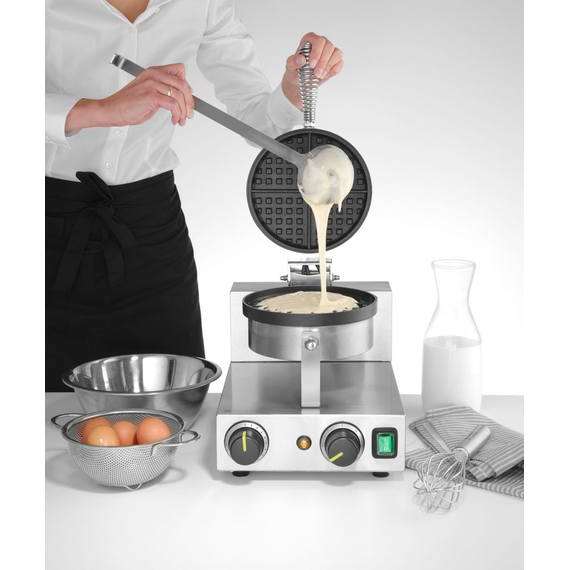 Hendi Waffeleisen rund, 230V/1000W, 250x491x(H)285mm 1 Hendi Waffeleisen rund, 230V/1000W, 250x491x(H)285mm