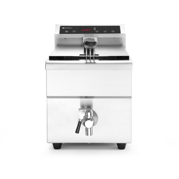 Hendi Induktionsfritteuse mit Ablasshahn - 8 l, 8L, Hellgrau, 230V/3500W, 288x619x(H)408mm Hendi Induktionsfritteuse mit Ablasshahn - 8 l, 8L, Hellgrau, 230V/3500W, 288x619x(H)408mm