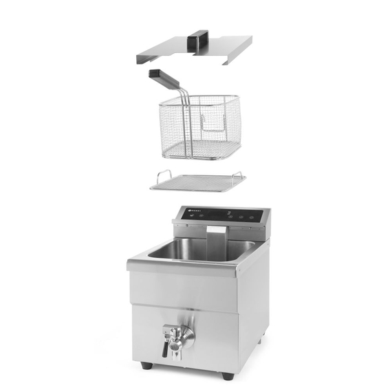 Hendi Induktionsfritteuse mit Ablasshahn - 8 l, 8L, Hellgrau, 230V/3500W, 288x619x(H)408mm 2 Hendi Induktionsfritteuse mit Ablasshahn - 8 l, 8L, Hellgrau, 230V/3500W, 288x619x(H)408mm