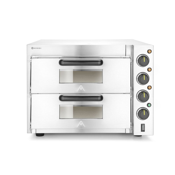 Hendi Doppeldeck-Pizzaofen 3000W, Silber, 230V/3000W, 580x560x(H)435mm Hendi Doppeldeck-Pizzaofen 3000W, Silber, 230V/3000W, 580x560x(H)435mm