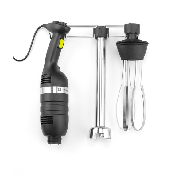 Hendi Set: Stabmixer 350 mit variabler Geschwindigkeit + Schneebesen + Halterung zur Wandmontage, Kitchen Line, Schwarz, 230V/350W, 110x324x(H)816mm Hendi Set: Stabmixer 350 mit variabler Geschwindigkeit + Schneebesen + Halterung zur Wandmontage, Kitchen Line, Schwarz, 230V/350W, 110x324x(H)816mm