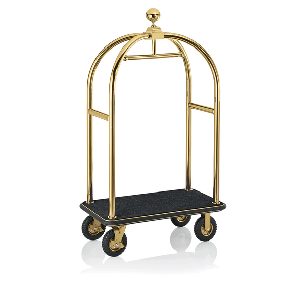 Was Germany Gepäckwagen DRIFT, 112 x 60 x 190 cm, titanium gold, schwarzer Teppich, Chromnickelstahl 18/8 Was Germany Gepäckwagen DRIFT, 112 x 60 x 190 cm, titanium gold, schwarzer Teppich, Chromnickelstahl 18/8