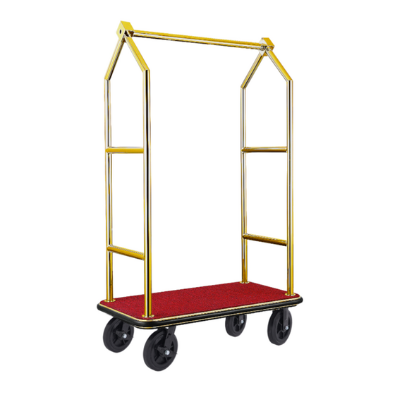 Was Germany Gepäckwagen VOYAGER, 112 x 65 x 190 cm, titanium gold, roter Teppich, Chromnickelstahl 18/8 Was Germany Gepäckwagen VOYAGER, 112 x 65 x 190 cm, titanium gold, roter Teppich, Chromnickelstahl 18/8